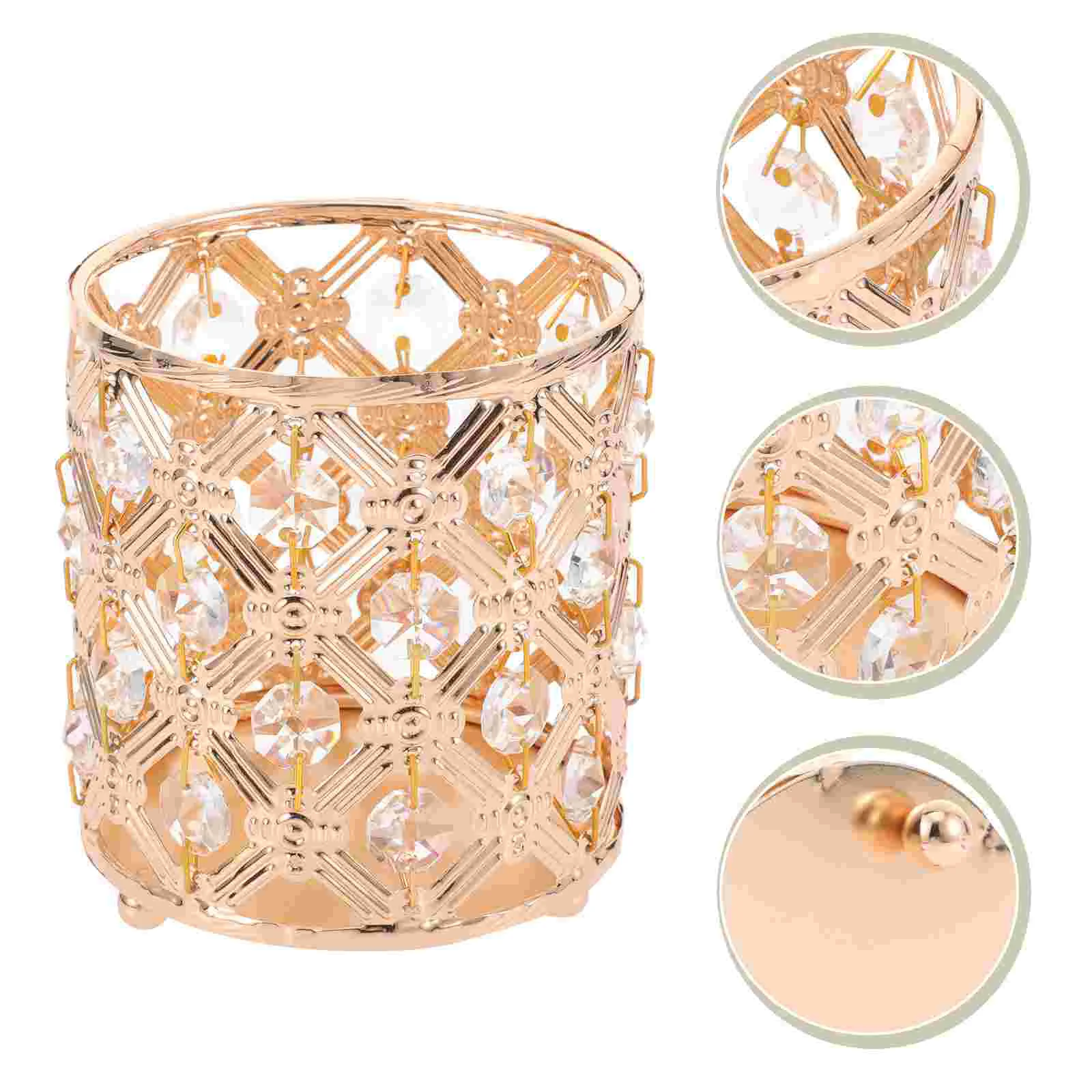 

Pen Holder Makeup Brush Holder Organizer Storage Bucket Box Pencil Buckets Crystal Desktop