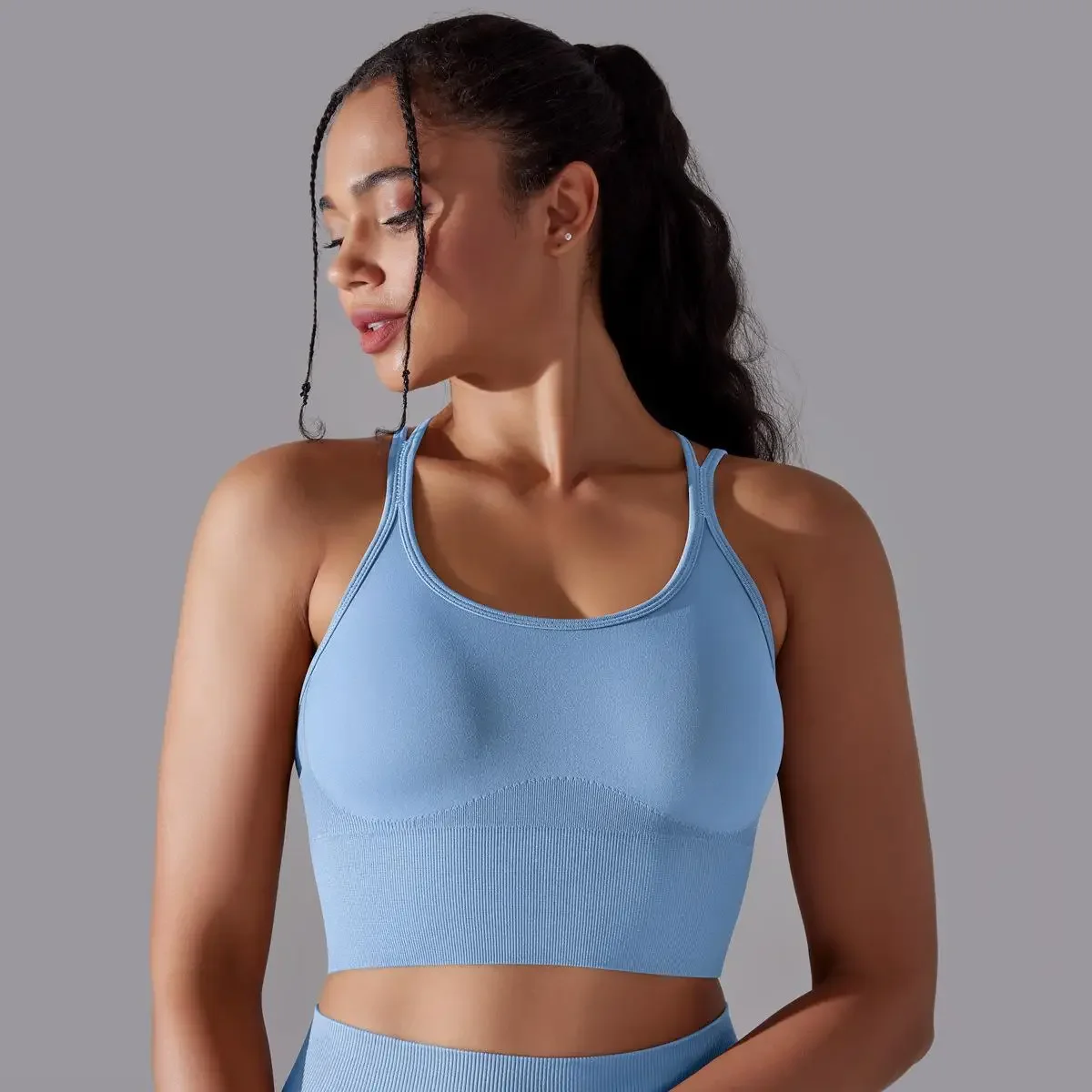 Women's Sports Suit Pants Sets Gym Clothing Solid Yoga Bra Crop Top Leggings Set Workout Push Up Tights Sport Suit for Fitness