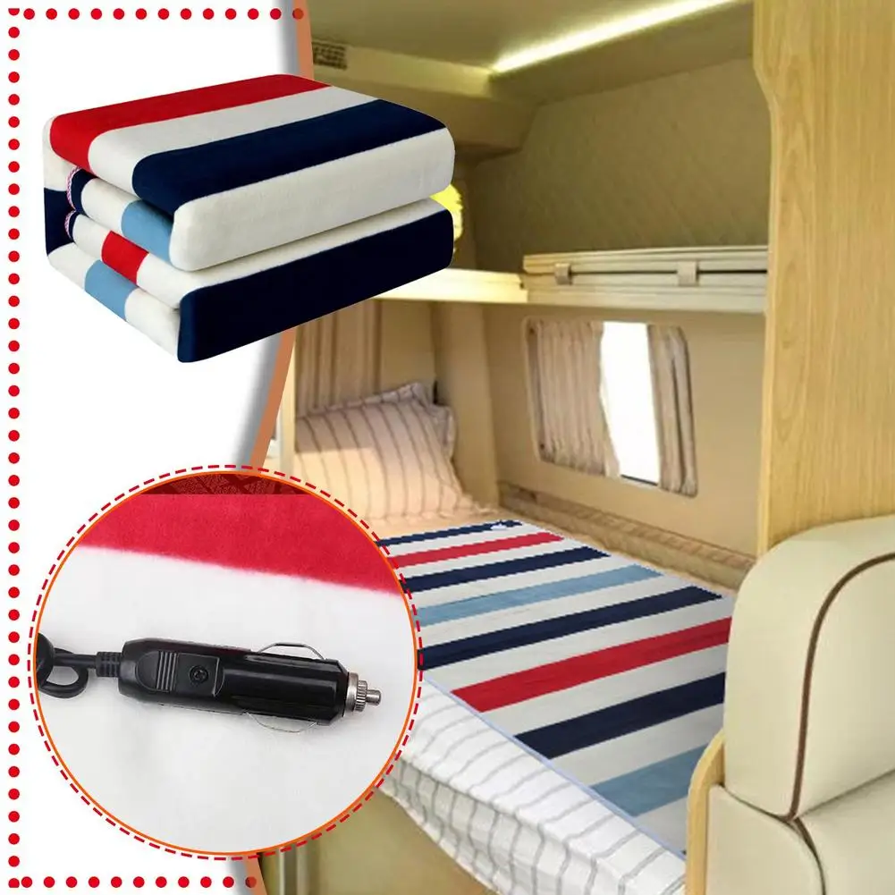 Heated Car Blanket with 2 Heating Levels Electric Blanket for Car Truck SUV RV 12/24V 150x50/70cm Electric Heating Mat