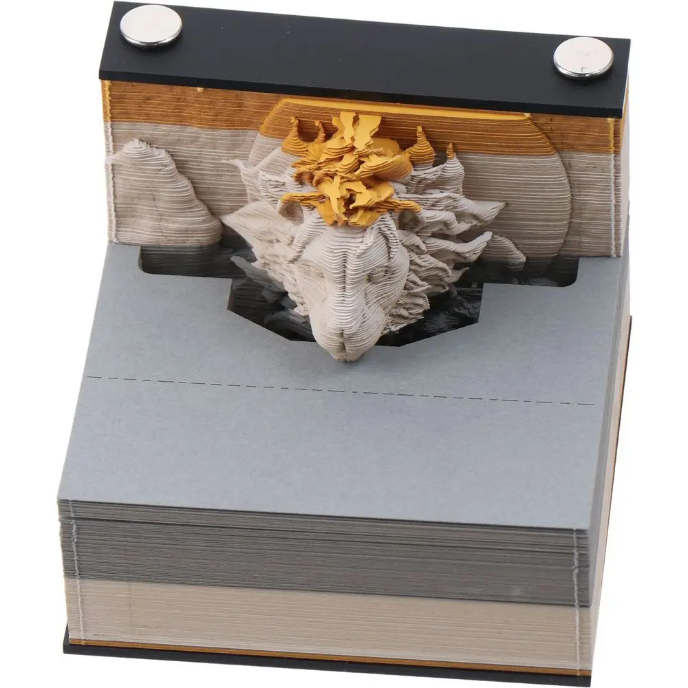 

Paper Memo Pad Message Stickers Featuring Lion Carving Art 3D Sticky Notes Convenience Notepad DIY