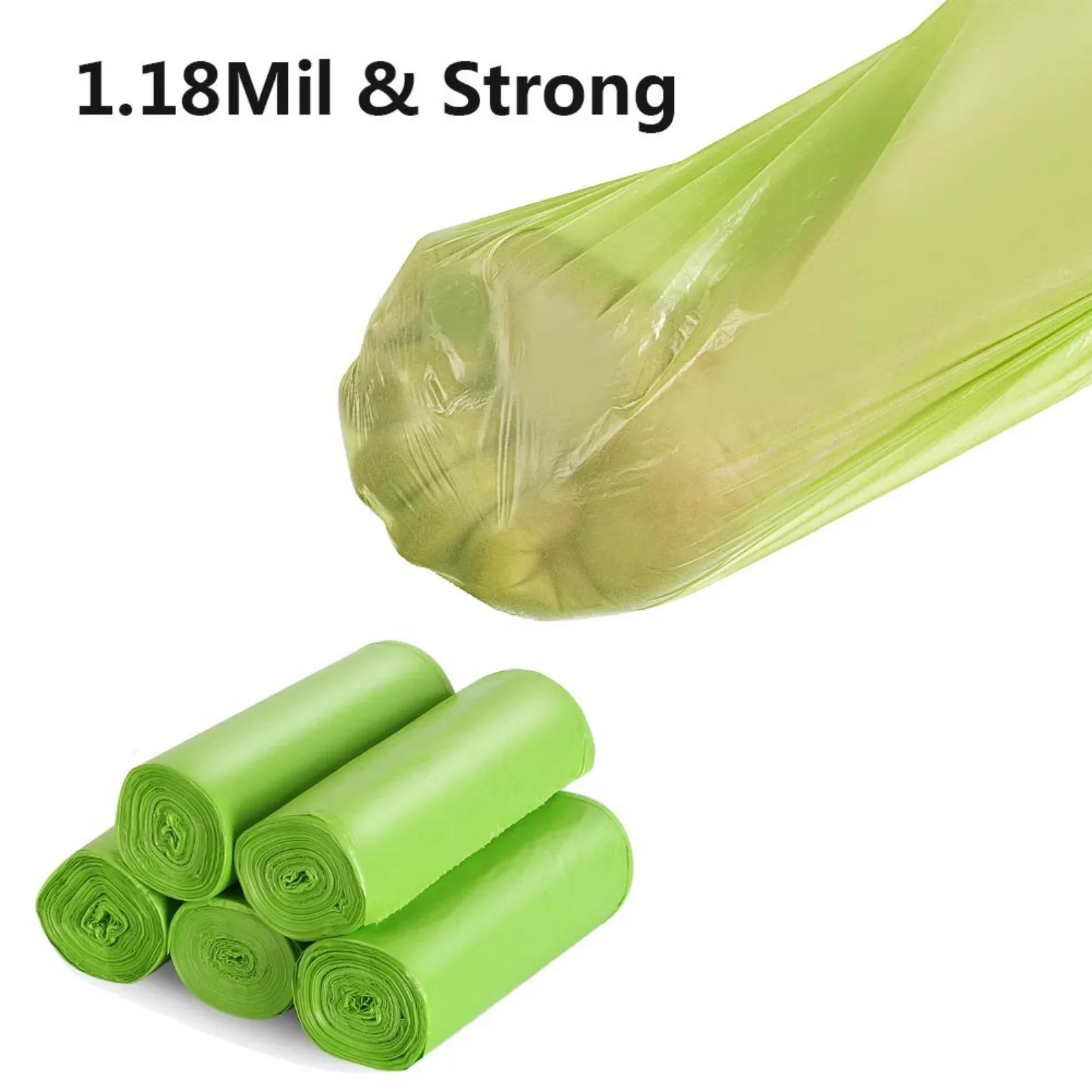 Disposable Biodegradable Compostable Trash Bags Recycling Unscented Tall Kitchen Trash Bags for Kitchen Yard Lawn Office