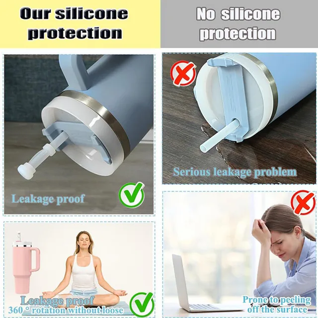 Silicone Spill Proof Stopper for Stanley Cup 1.0 2.0 40oz/ 30oz Tumbler Accessories Straw Cap Cover Spill Stopper Leak Stopper 4