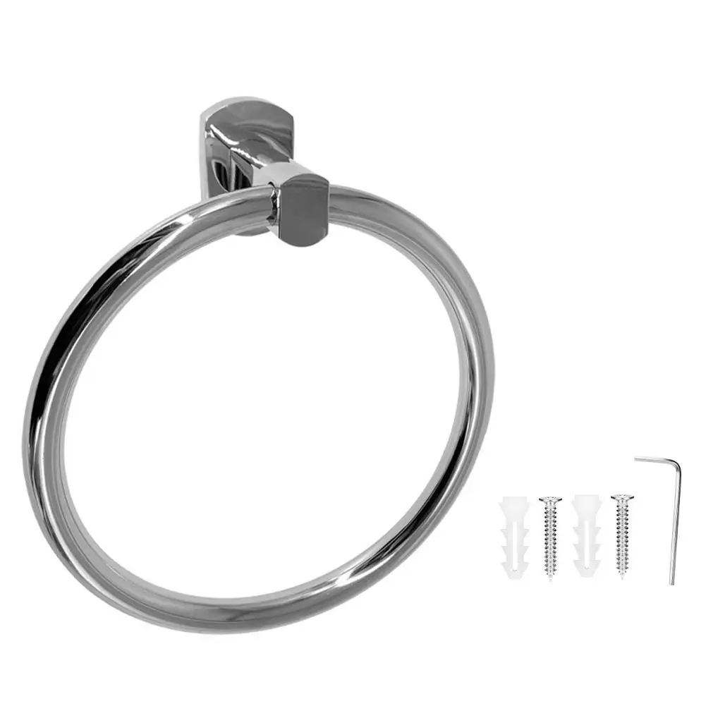 Stainless Steel Wall-Mounted Round Towel Rack Holder for Bathroom-Durable Towel Ring for home Use