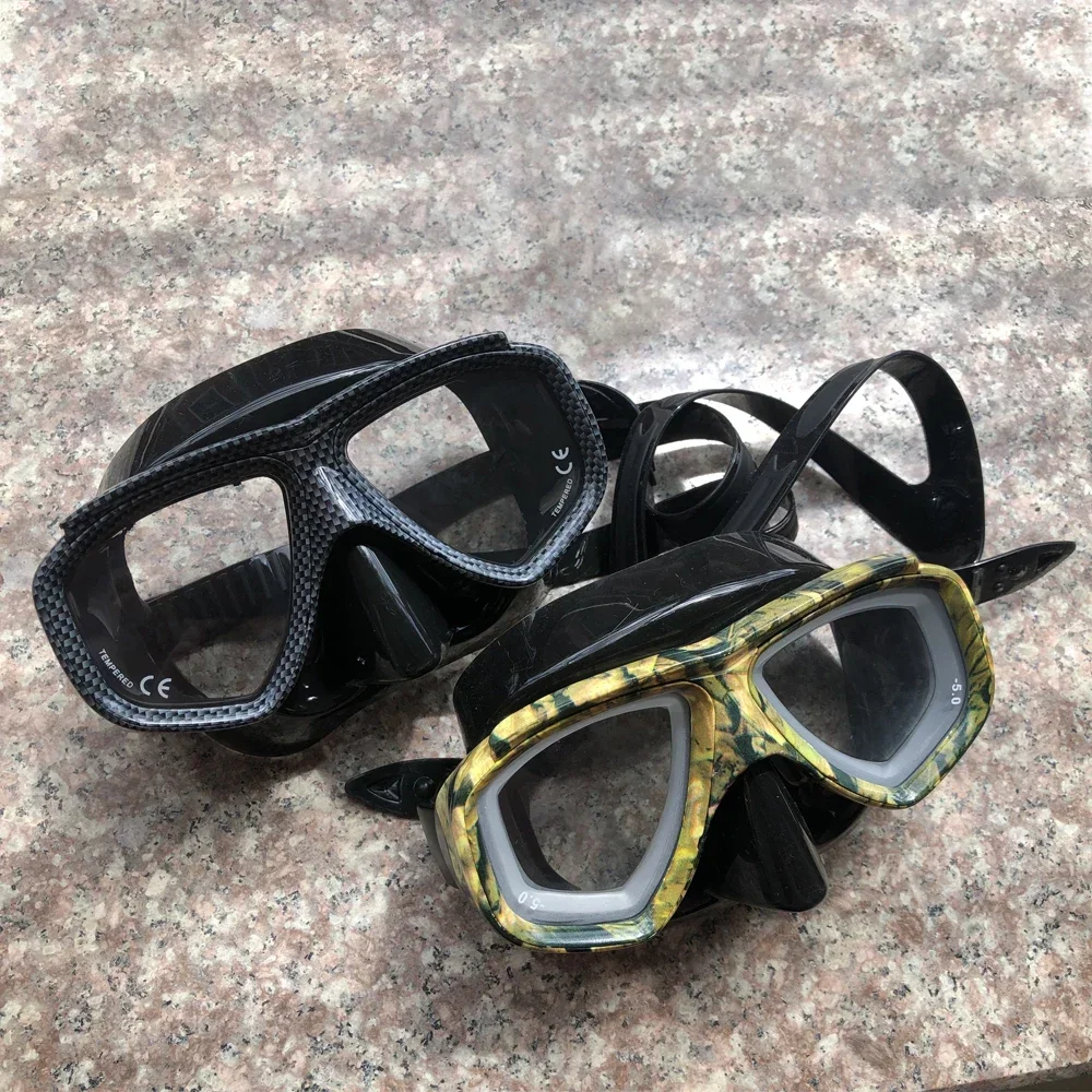 Myopia scuba diving Mask Snakeskin anti fog spearfishing gear swimming masks googles nearsighted lenses short-sighted