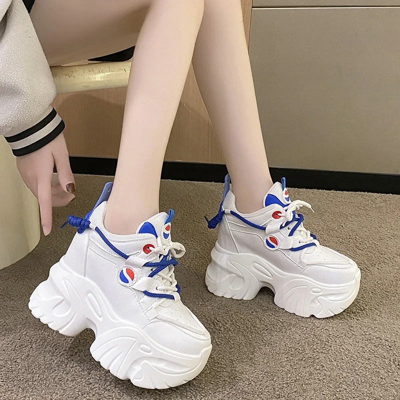 

Autumn Women Sneakers New Breathable High Platform Shoes Ladies Vulcanize Casual Chunky Sneakers Zapatillas Mujer 8CM