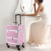 Rolling Makeup Manicure Storage Case Stylish Organizer for Studio or Travelling Nail Technician Artists Cosmetologist Stylist 6