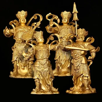 The Four Heavenly Kings – Copper Guardian Statues for Home or Altar 1