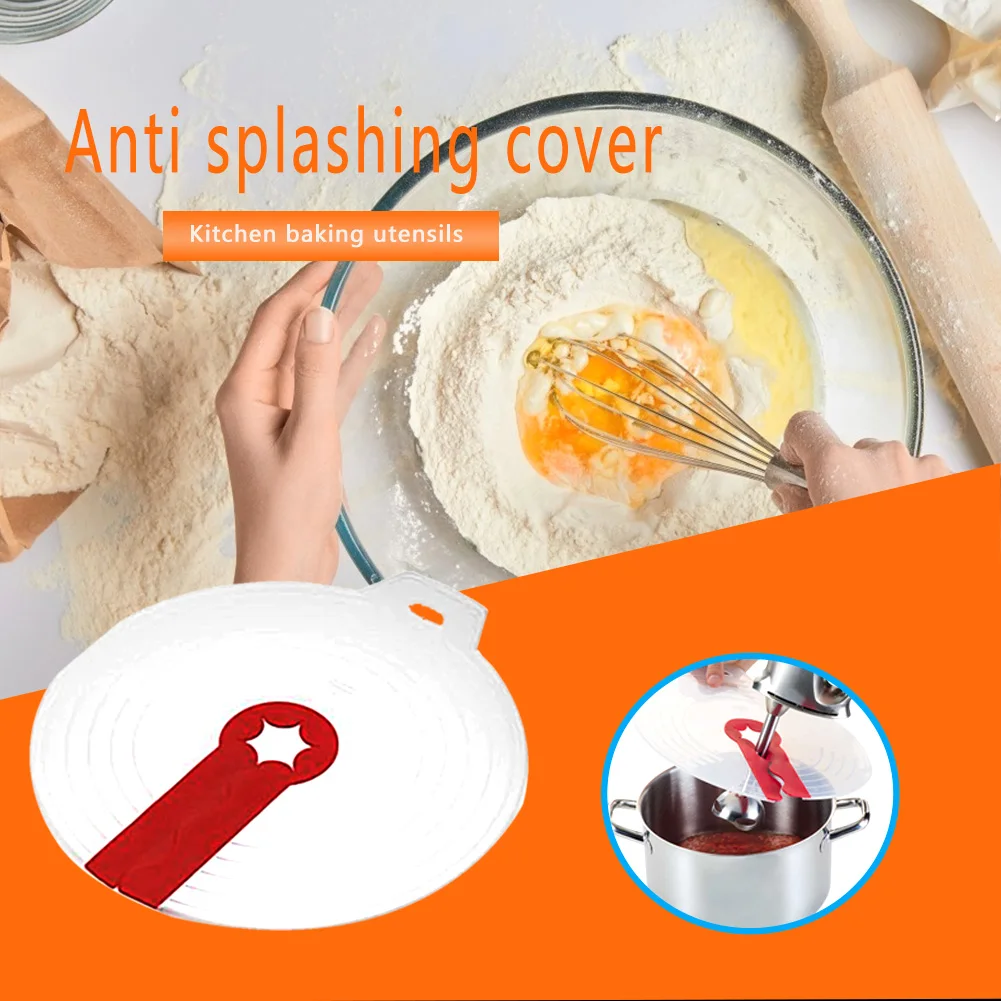 Eggs Mixer Cover Cream Bowl Whisks Screen Baking Beat Eggs Splash Guard Plastic Bowl Lids Cooking Supplies for Kitchen silicone food cover