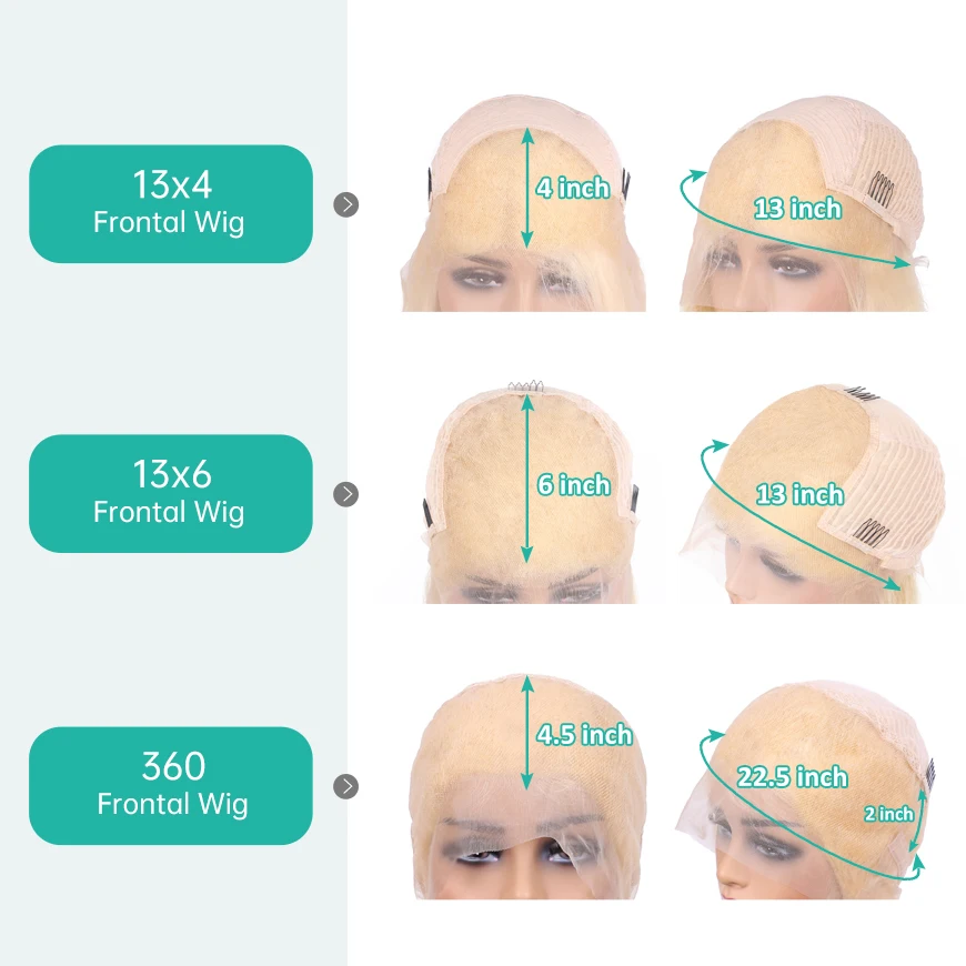 13x4 13x6 360 HD Transparent 613 Honey Blonde Color Lace Front Human Hair Wigs for Women Raw Brazilian Straight Lace Frontal Wig 6