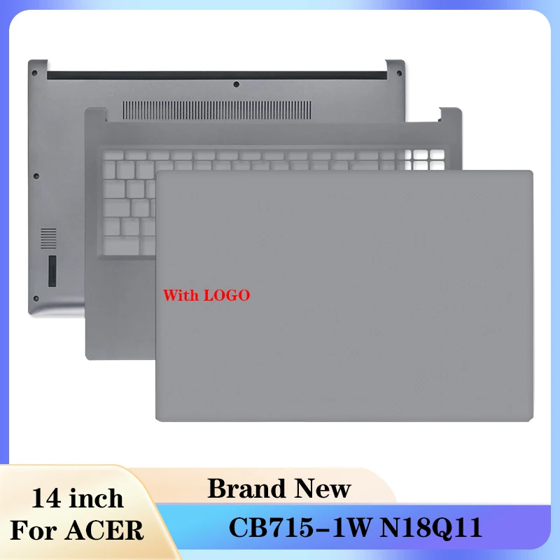 

NEW Laptops Laptop LCD Back Cover/Palmrest Upper Case/Bottom Case For Acer Chromebook CB715-1W N18Q11 Gray Computer Case