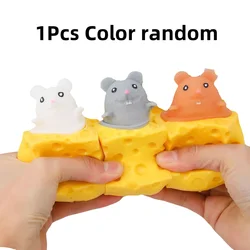 Cheese Block Surprise: Fun Anti - Stress Mouse Toy (1Pcs Color random)