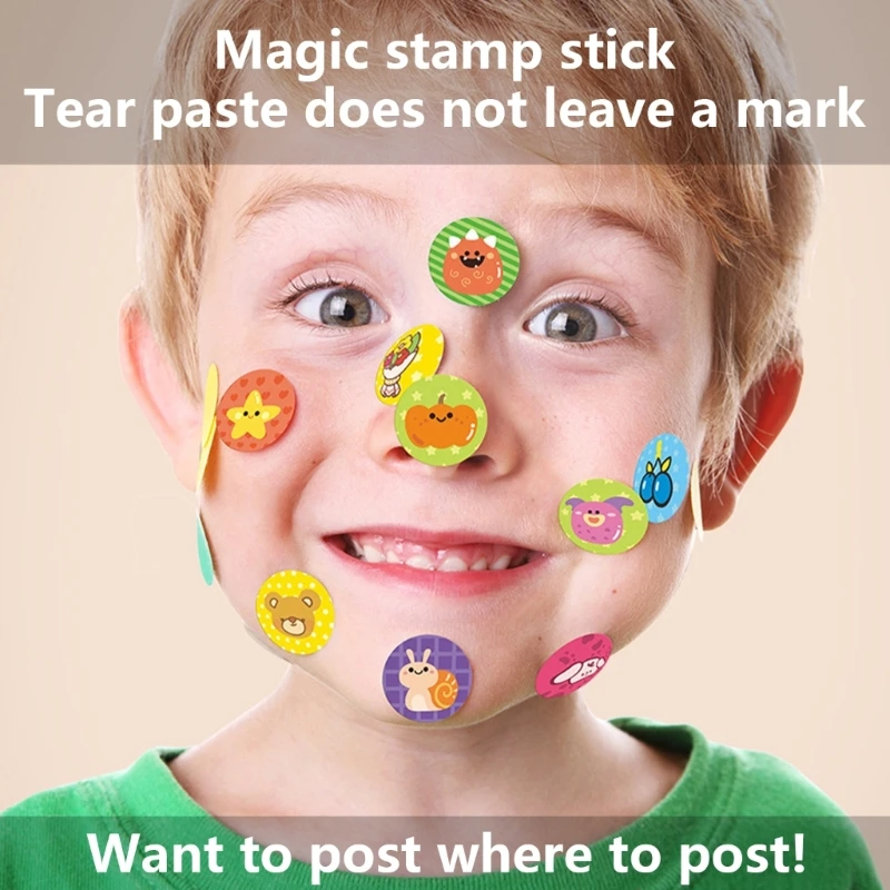 Kids Stamp Sticker Fun Activity Set With 300 Cartoon Patterns For Creative Crafting Stamp Book Child Educational Toy