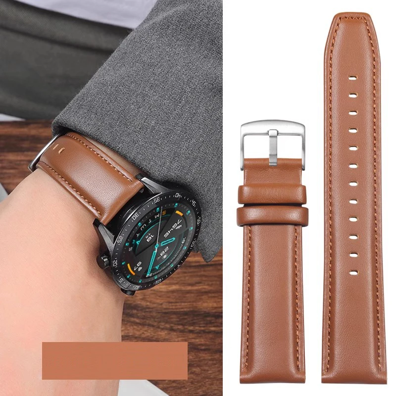 Premium Genuine Leather Watchband with Steel Pin Buckle - High-Quality Wrist Belt Bracelet