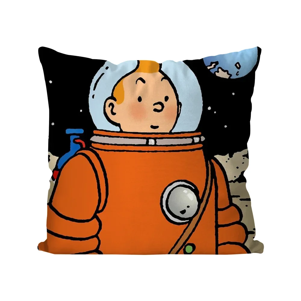 1pc The Adventures Of T-Tintin Animation Pillow Case Square Pillow Bedroom Sofa LeisureComfortCarLivingRoomHome Decoration 40X40 6