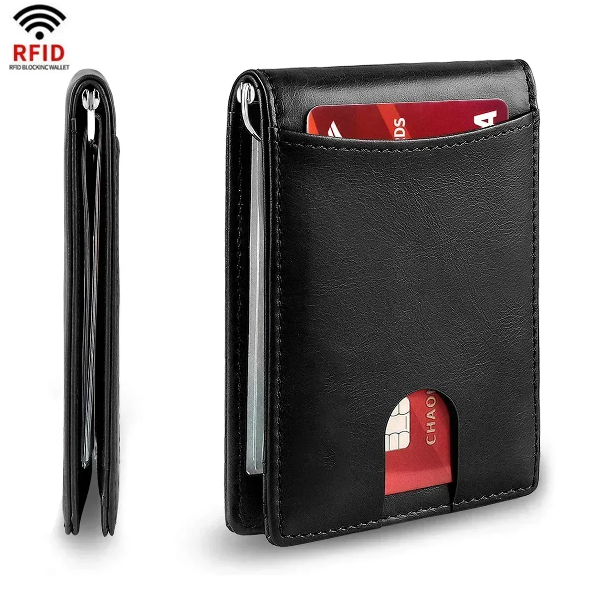 DIENQI-Rfid Kreditkarte Halter Männer Brieftaschen Geld Clip Luxus Dünne Dünne Mini Brieftasche Männliche Kleine Kurze Geldbörse Minimalistischen Brieftasche – Detail 11