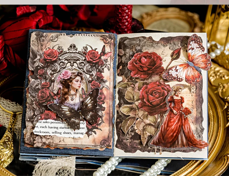 30 Stück Secret Garden Decor Scrapbook Vintage Material Papier Combo Kit DIY Junk Journal Collage Fotoalbum Retro Hintergrundpapier – Detail 2