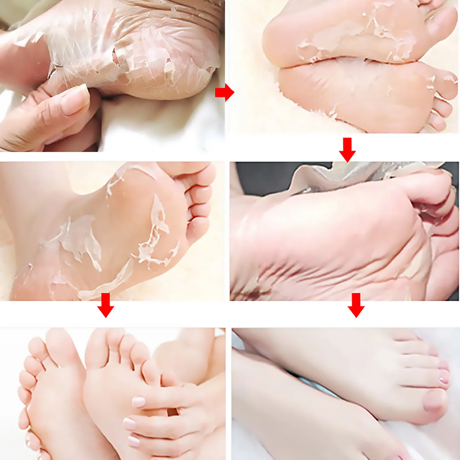 Foot Peel Mask Skin Exfoliating Foot Mask for Dry Rough Cracked Feet Heels Callus Dead Skin Remover Waterproof Feet Peeling Mask