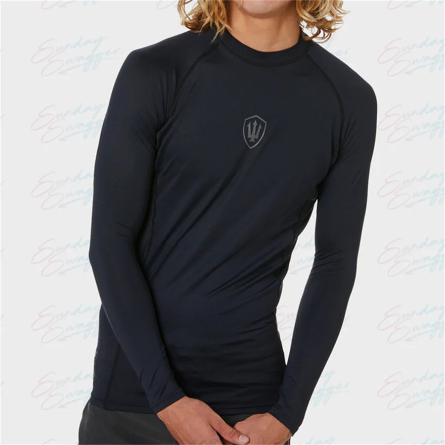 

Surfing Swimsuit Men's Swim T Shirt Rash Guard Long Sleeves UPF 50+ Protection Beachwear Compression Surfing Diving Wetsuit Tops