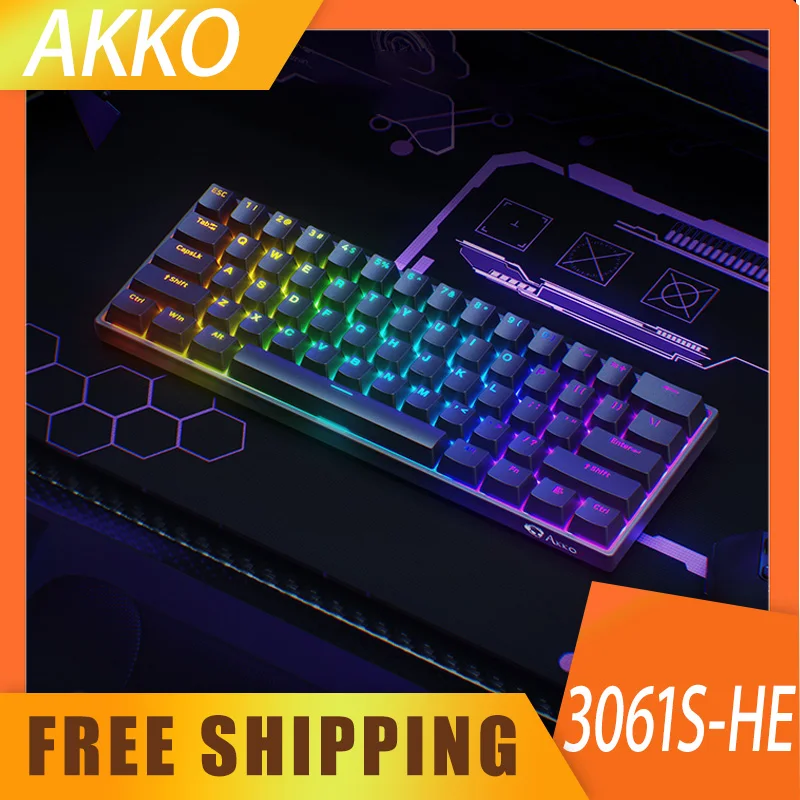 

Akko 3061s-He механическая клавиатура с магнитной осью 8k Проводная 60% клавиатура Oem 61key Custom Rgb Keyboar для компьютера Rt/Dks/Mt/Tgl