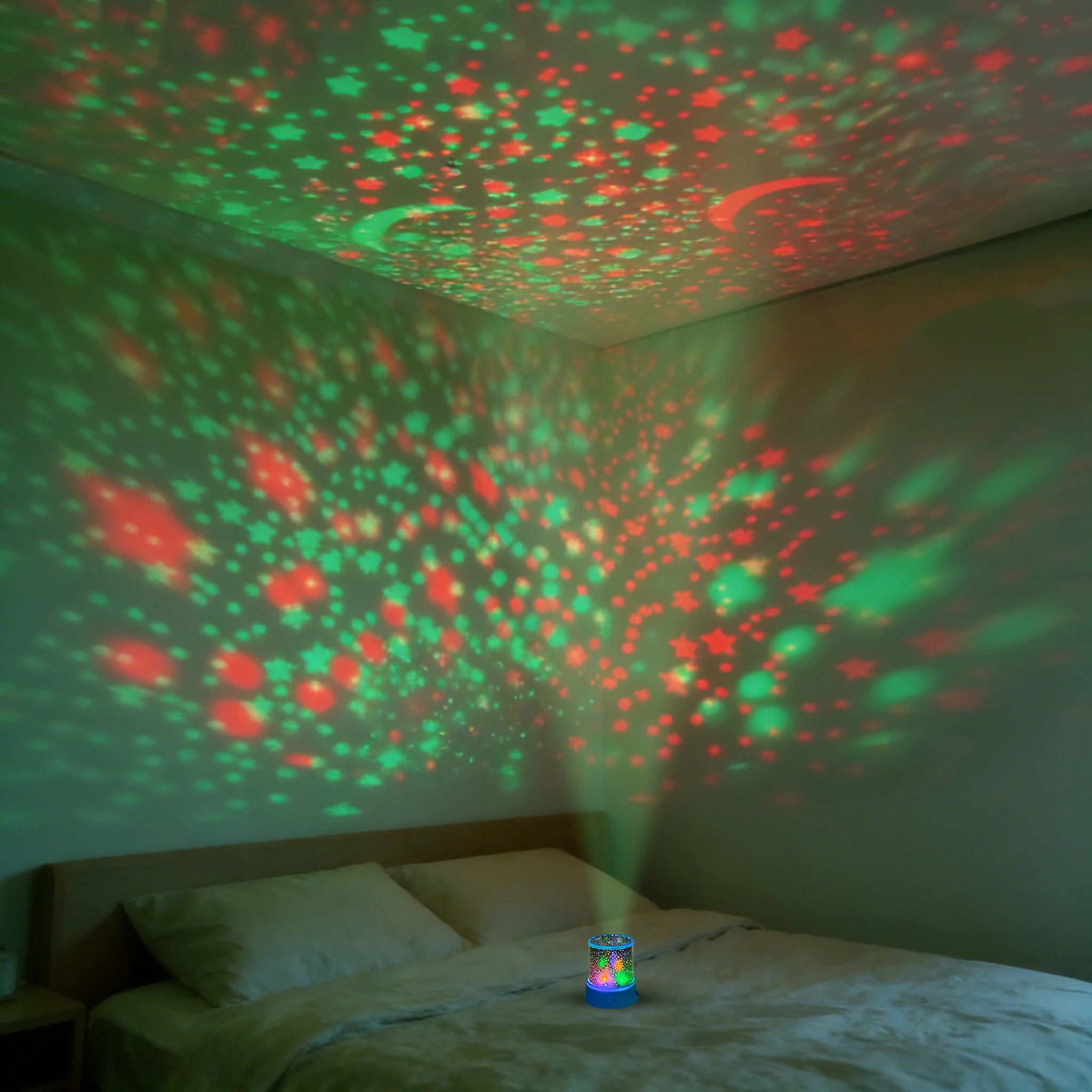 LED 스타 프로젝터 야간 조명, 360 °   회전하는 은하 별이 빛나는 하늘 달 램프, 아이들 침실을 위한 다채로운 분위기의 프로젝션, 홈 데코