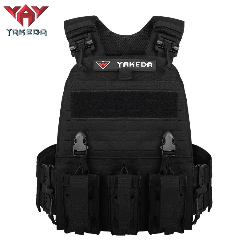 

Yakeda Army Tactical Gear Vest 500D Nylon Outdoor Hunting Military Combat Armor Vest Adjustable Modular CS Training Molle Vest