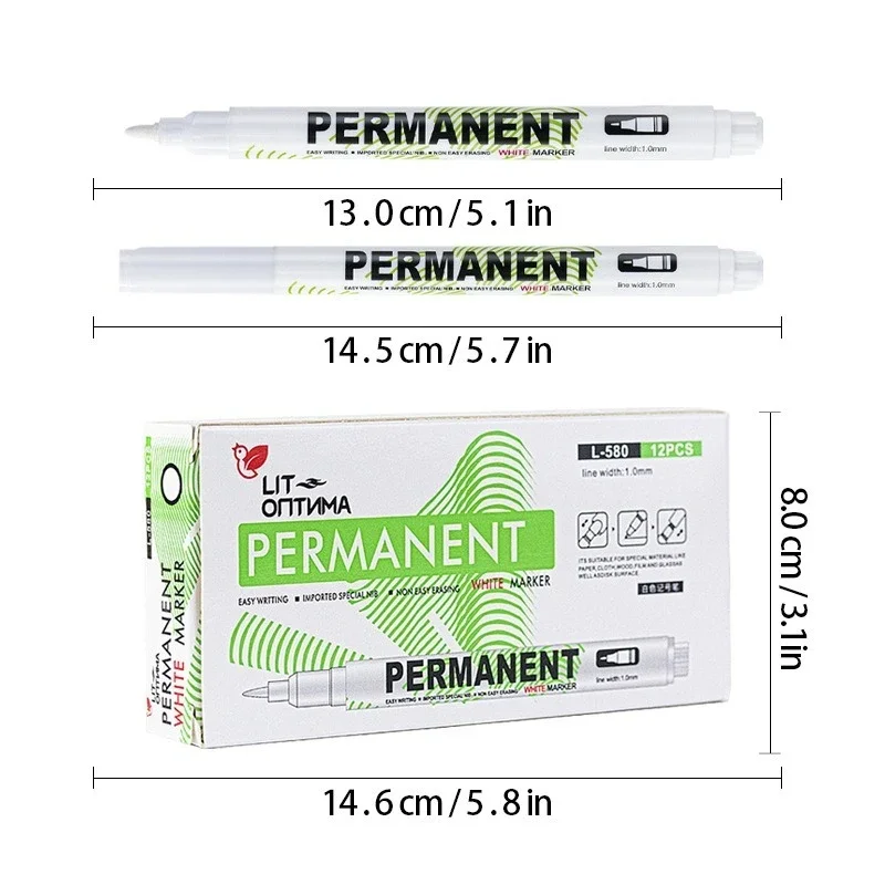 원단 목재 가죽용 영구 젤 펜, 방수 흰색 마커 펜, 알코올 페인트, 유성 타이어 페인팅, 그래피티 펜, 1.0mm, 10 개