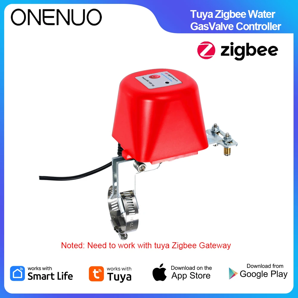 Vanne de gaz et d'eau intelligente sans fil Tuya ZigBee, contrôle intelligent de la maison, vanne de contrôle pour le gaz, fonctionne avec Alexa, Google Assistant