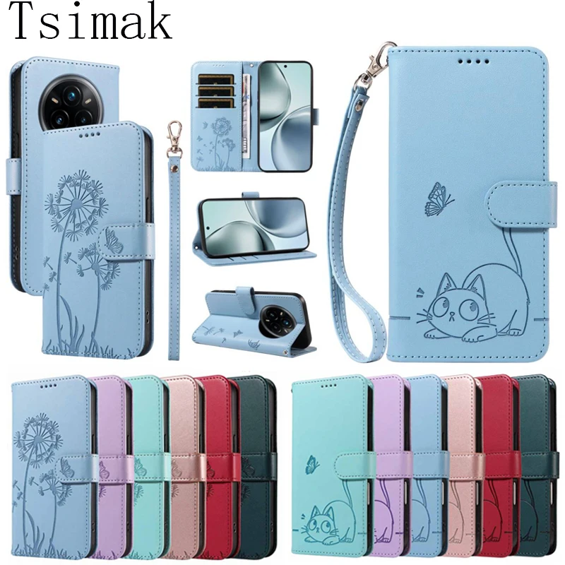 Leather Magnetic Flip Wallet Case - Universal Smartphone Cover & Holder