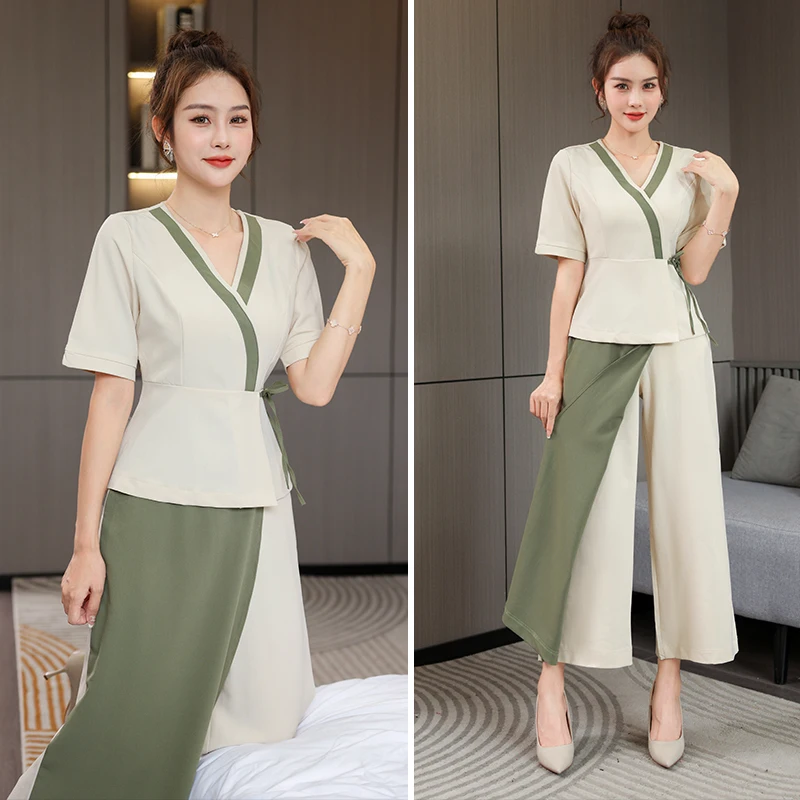 Stile professionale uniforme donna estetica salone di bellezza Spa Hotel cameriere esthic Desk massaggio unghie estetista Cafe abiti da lavoro - immagine 2