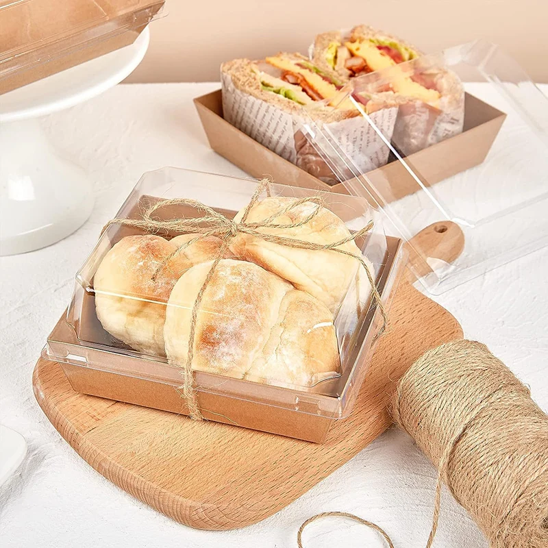 Lot De 50 Boîtes De Charcuterie En Papier Avec Couvercles