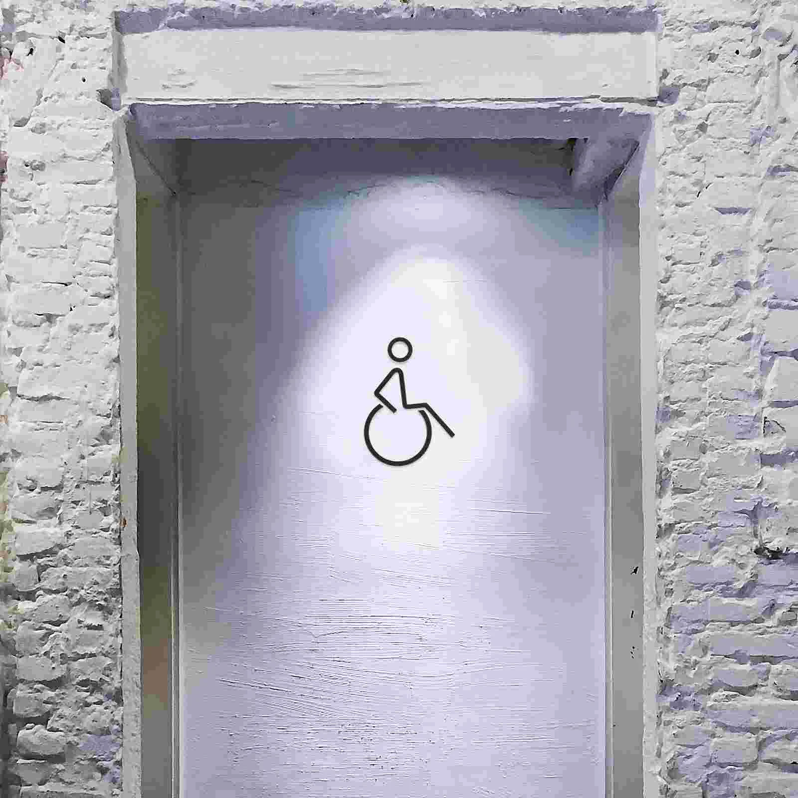 Acrylic Bathroom Signage Disabled Wheelchair Symbol Restroom Sign For Bath Hardware Shower Room Accessories Public