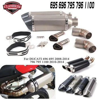 Motorcycle Exhaust Full System Middle Pipe Muffler Escape For DUCATI 696 695 2008-2014 796 795 1100 2010-2014 Exhaust
