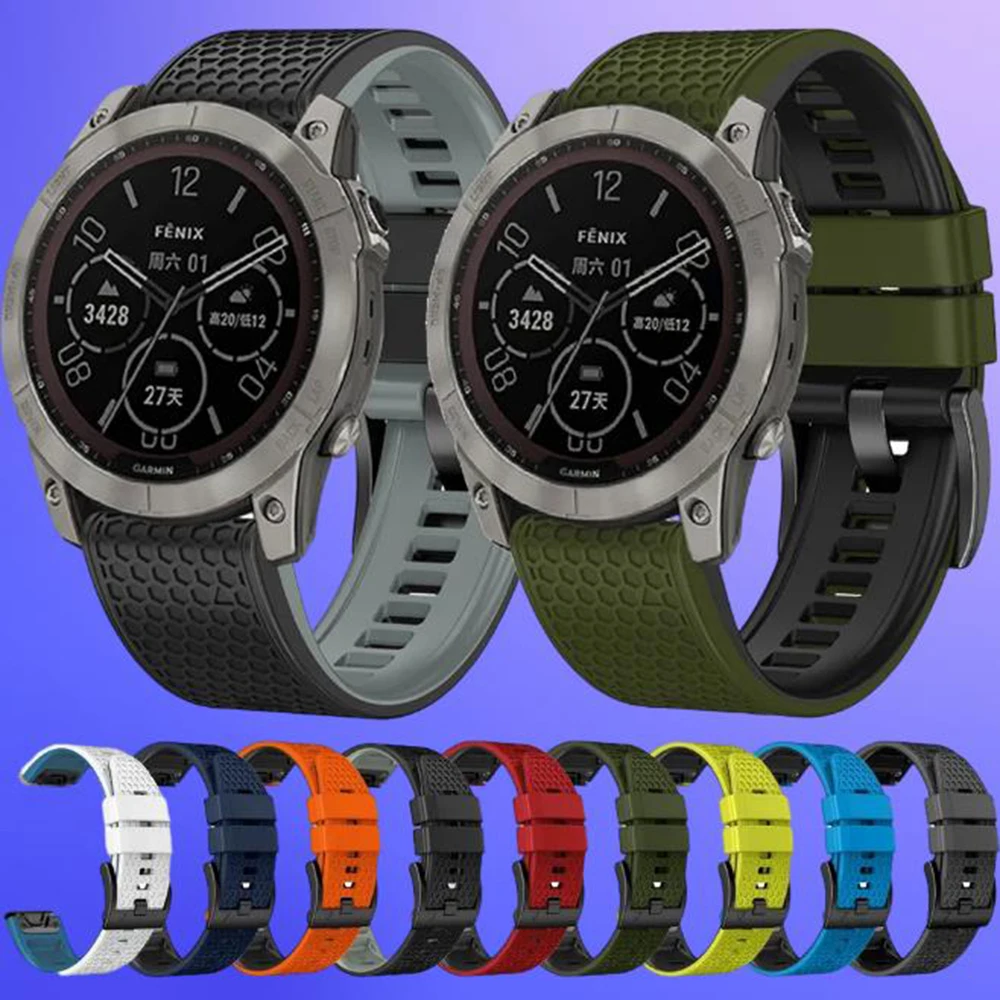 

Ремешок силиконовый для наручных часов Garmin Fenix 7 7X 6X 6Pro 5X 5Plus