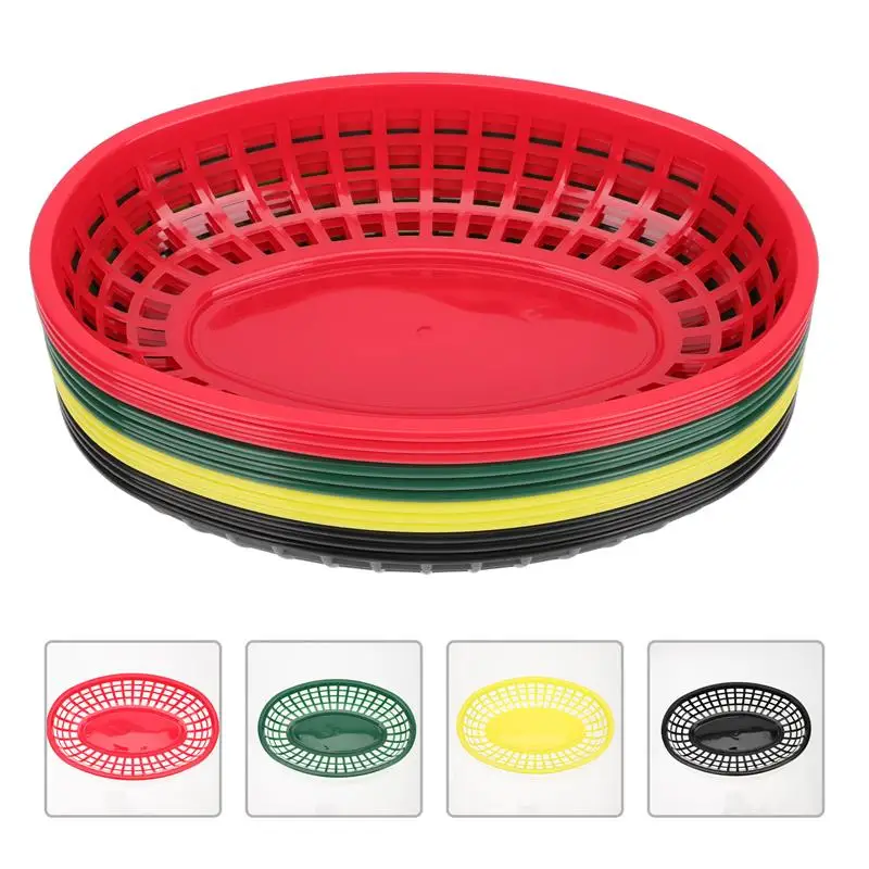 

Food Baskets For Basket Serving Fast Restaurant Plastic Supplies Fry Hot Dog Trays Reusable Fruit Liners Tray Kitchen Ervice