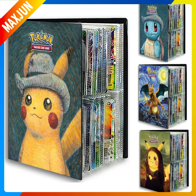 

240 Card Albums Pokemon Van Gogh Museum Pagination Card Holder Games Vmax Series Kids Toys Gifts Christmas Gifts Collection