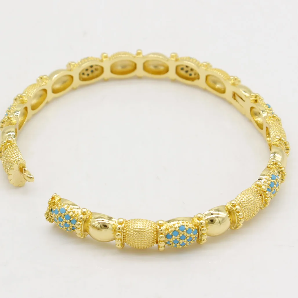 Adixyn 24 k Dubai Altın Rengi/Kübik Zirkonya Bilezik Bilezik Kadınlar Için Kız Afrika Eritre Gelin Düğün Bangels Takı Hediyeler