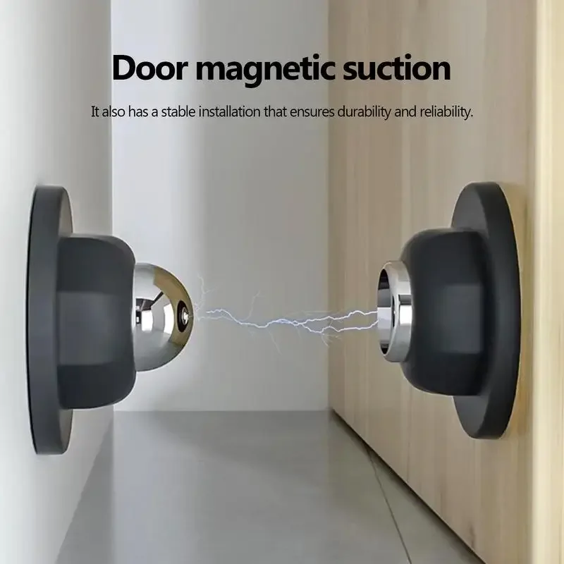 Magnetic Door Stopper Stainless Steel Door Stop Magnetic Door Stopper Holder Anti Collision Windproof Doorstop Free-punch Suction
