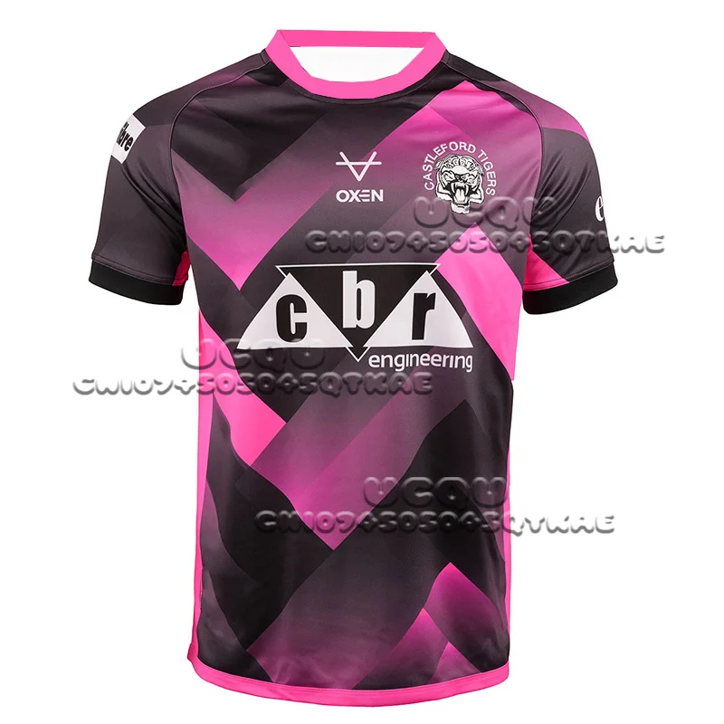 Rugby Men Women New Castleford Tigers Sportswear England Short Sleeved Loose Breathable Quick Drying T-Shirt