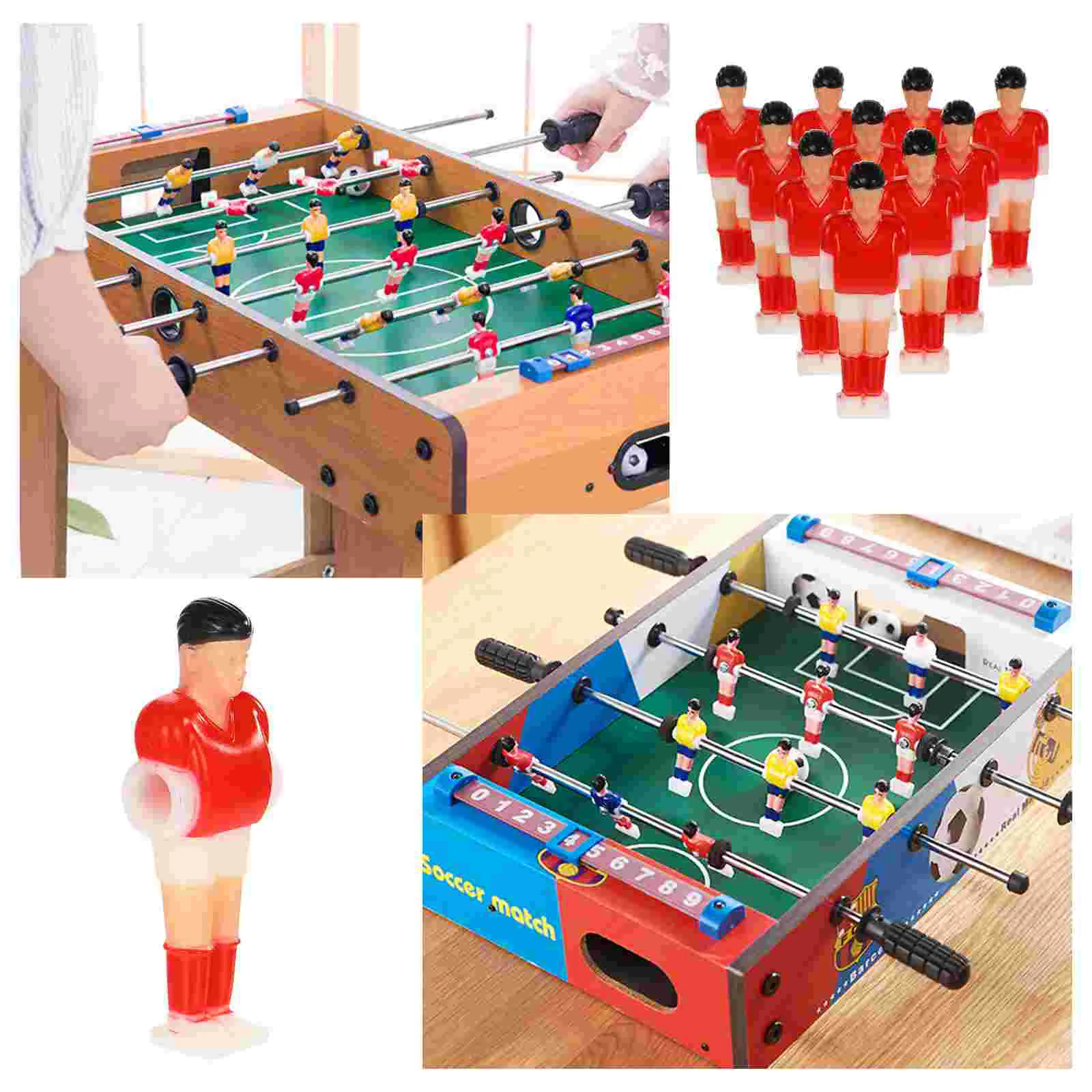 Plastic Men Human Figure Players Replacement Football Player Statues Tabletop Soccer Players Foosball Toys Soccer Tables 11 Pcs