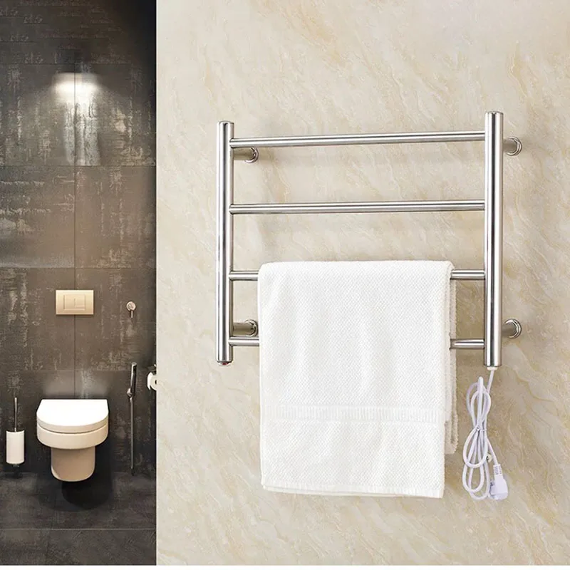 ใหม่ใหม่ IP56 ไฟฟ้าติดผนังผ้าเช็ดตัวอุ่นรางอุ่น Rack 304 สแตนเลสแฟชั่นสแควร์ผ้าเช็ดตัวอุ่นสําหรับใหม่ 1