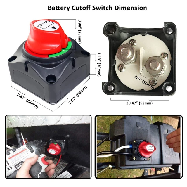 Interruptor de desconexión automática de la batería 12v 24v Marine 200a  300a Interruptor de batería dual del coche Selector de batería de 2/3  posición Interruptor selector de batería para coche