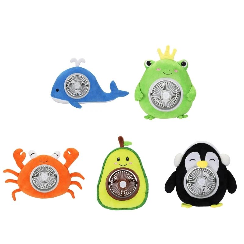 

Adjustable Portable Fan Cooler with 3 Gears for Desktop Bedroom Home Plush Toy