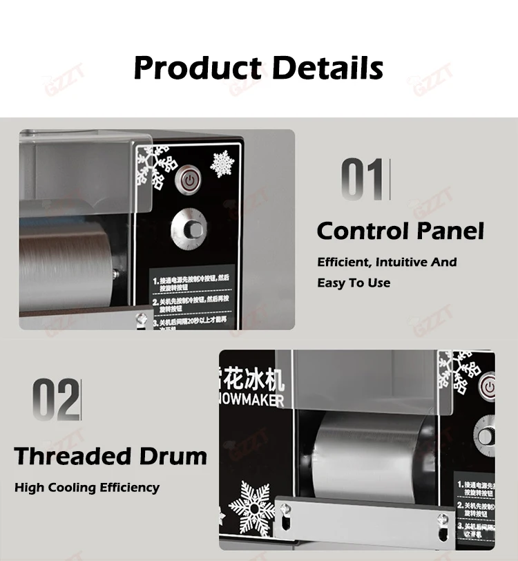 GZZT 60KG/24H Air-cooled Korean Snowflake Ice Machine Small