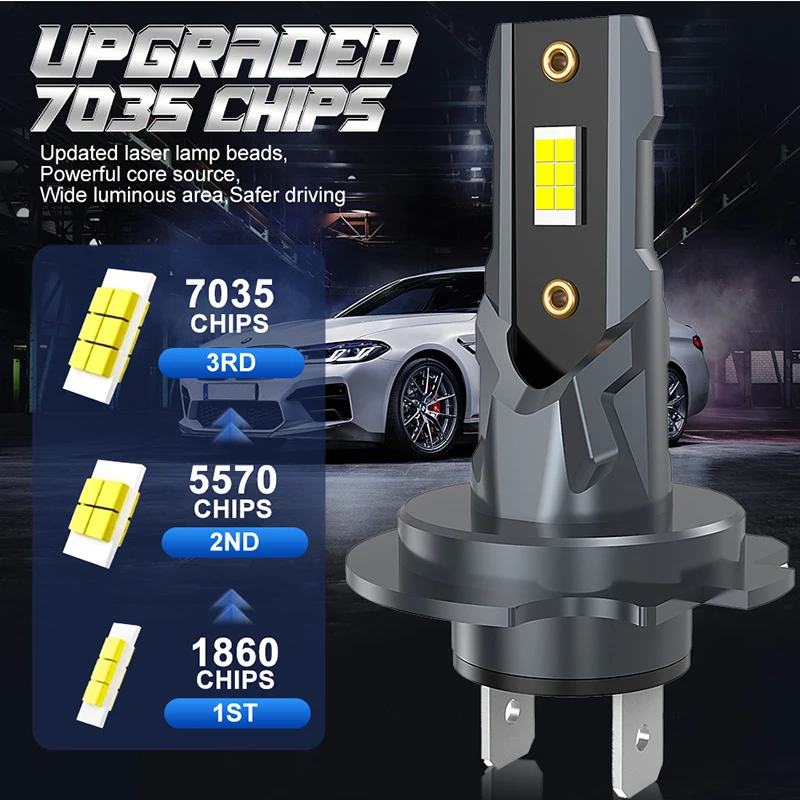 H7 LED 전구 헤드라이트 키트 미니 무선 300W 30000LM 6000K CSP 자동차 헤드램프 화이트 오토 다이오드 램프 H7 LED 터보 자동차용