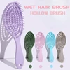 Relaxing Elastic Massage Comb Portable Hollow Hair Combs Scalp Massage Brush Salon Styling Tools Solid Color Circular Hair Brush