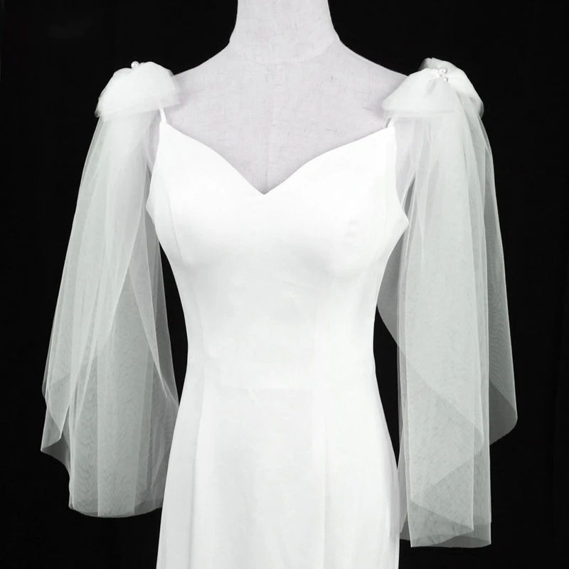 

Bridal Wedding Shinning Shawl Sheer Wrap Wedding Shawl Shrug with Pearl Button