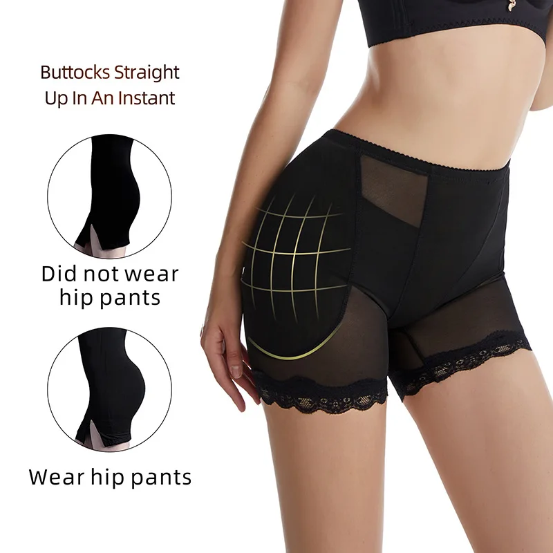 Women Body Sculpting Abdominal Pants Mesh Underwear Female Tightening Waist Lifting Shapewear Fake Ass Sponge Pads Hip Leggings