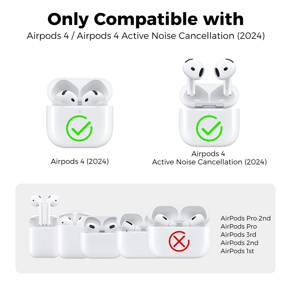 6Pcs Airpods 4 True Wireless Airpods4 2024 TWS headphones Ear Buds Plugs Tips Silicone Sleeves