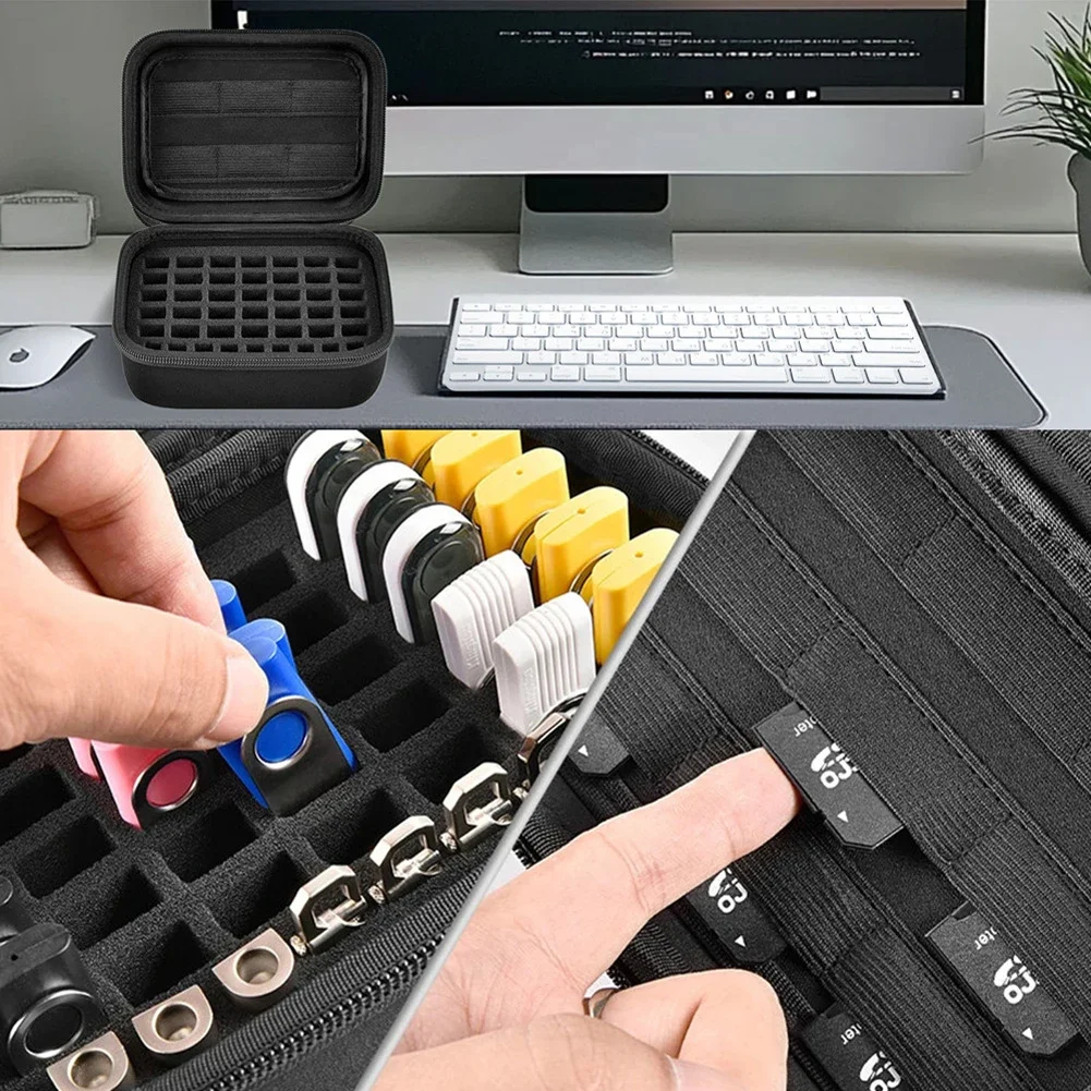 USB Flash Drive Case SD Card Thumb Drive Holder Organizer Portable USB Carrying Bag Electronic Accessories Organizer