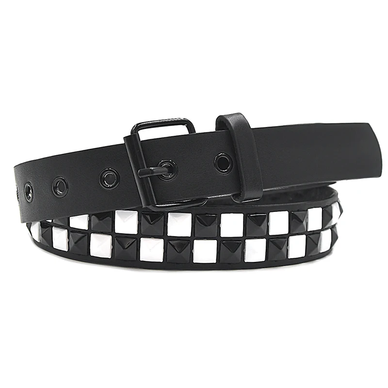 Purple Rivet Punk Belt - Y2K Hip Hop Fashion Accessory